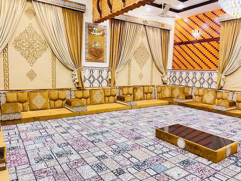 New Design curtain carpets Arabic majlis wallpaper 15