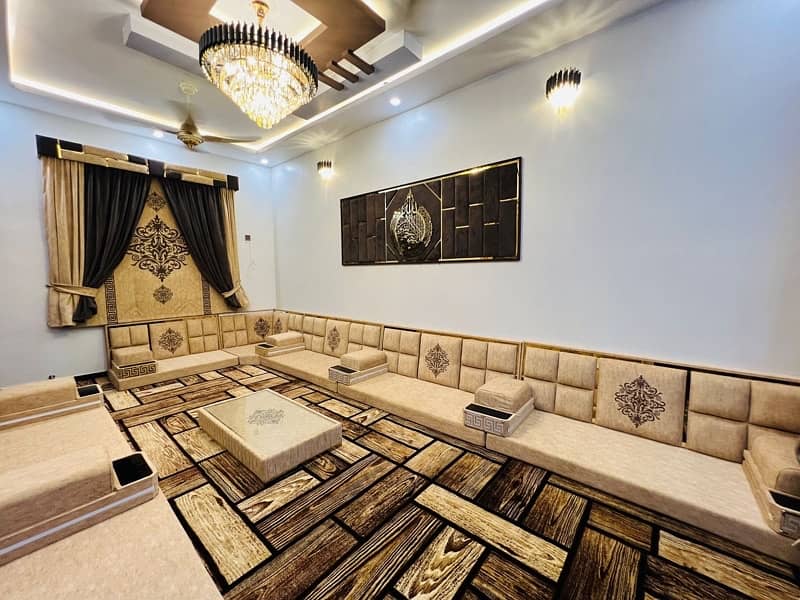 New Design curtain carpets Arabic majlis wallpaper 16