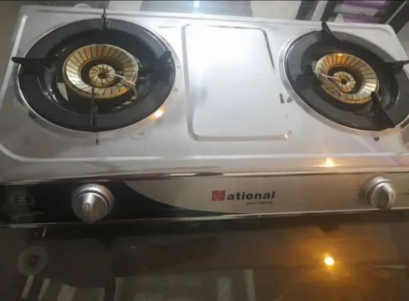 National Gas Stove With Automatic Ignition Stainless Steel Top 0