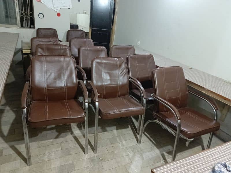 Leather Sofa Set & Office Chairs 6