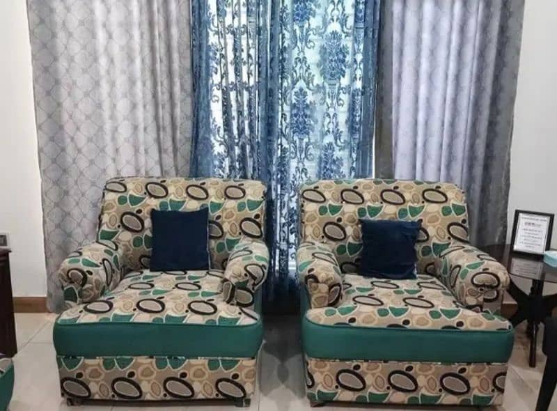 5 seater sofa set -  Green 1