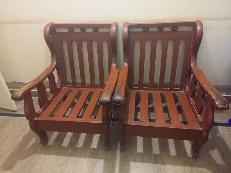 Wooden Sofa set in Good condition 3