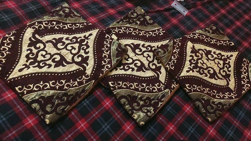 Three cotion cover velvet 18 inch each 1300 pkr 0