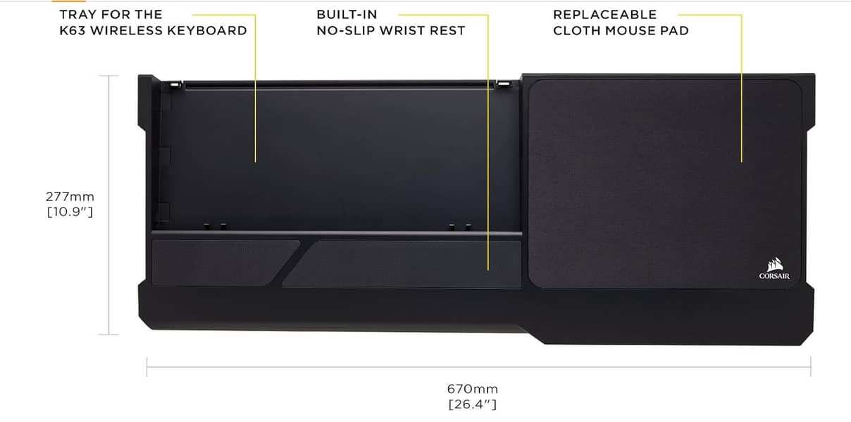 Corsair Wireless Gaming Lapboard for K63 Wireless Keyboard New BoxPack 6