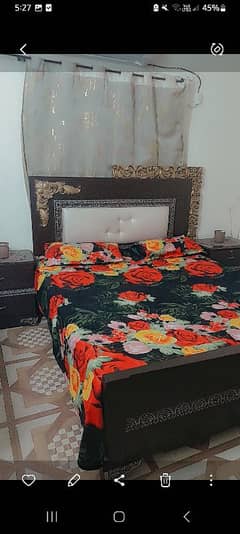 Bed for sale with side tables and dressing