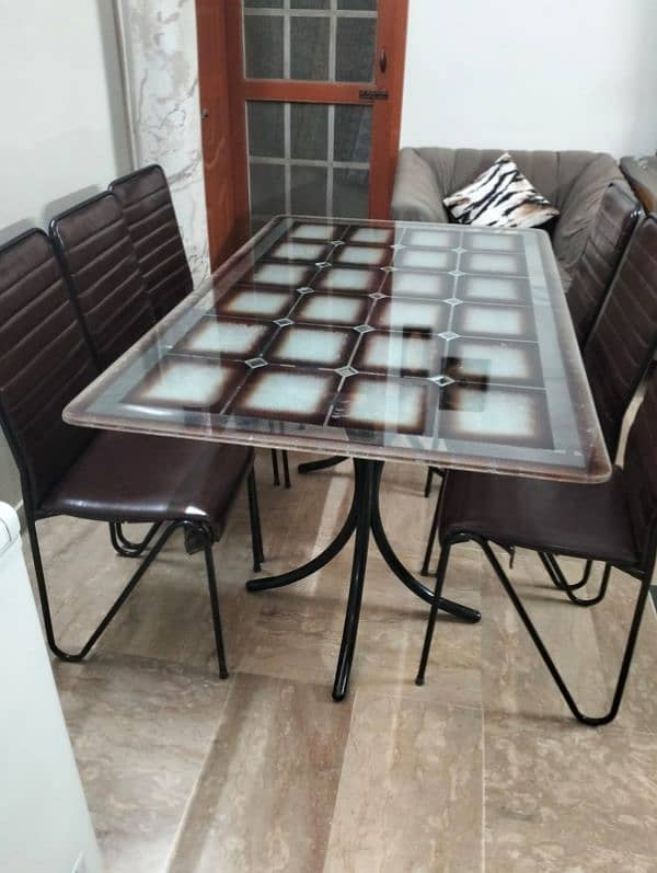 6 chairs with Dining Table used 1