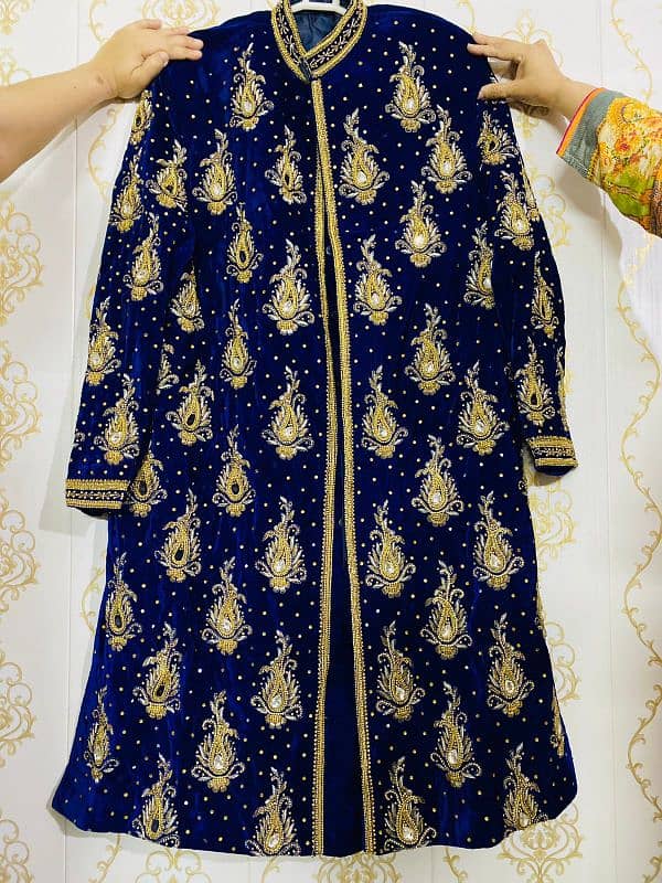 velvet groom sherwani with inner suite 0