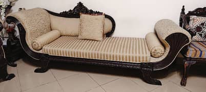 Beautifully Carved Deewan with cushions