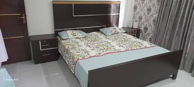 wooden bed set, Side Table and Dressing