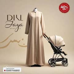 Cotton Plain Full Abaya With Stoller / Cash On Delivery.