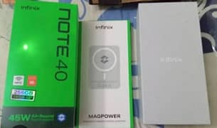 infinix note 40 brand new condition power bank sath