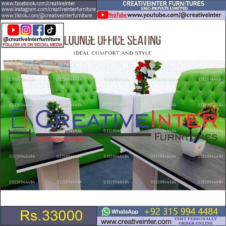 Office sofa table L shape desk corner visitor saloon set latest furni 10