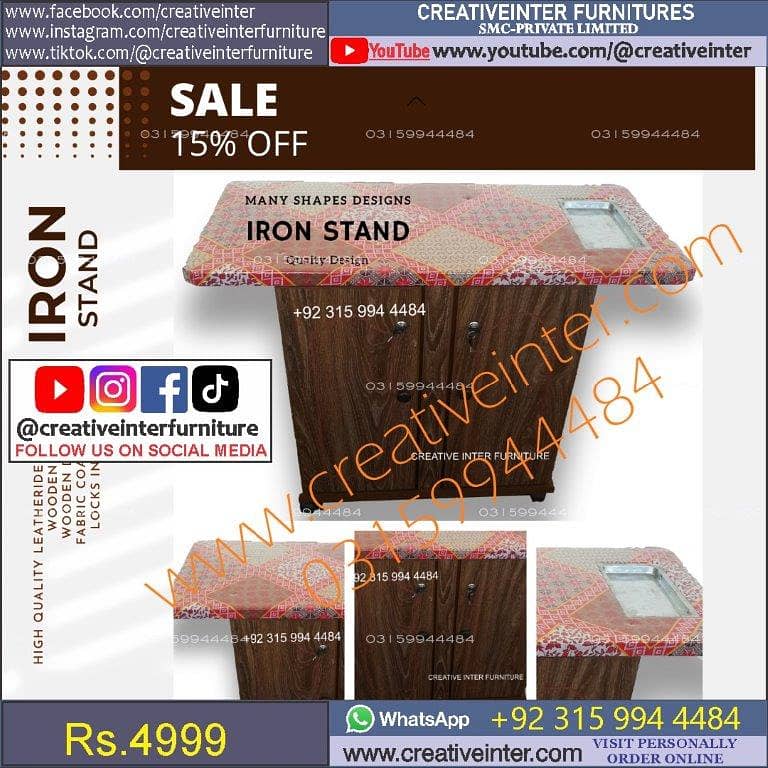 Iron Stand Dressing Cupboard Almari istri press wardrobe iron cloth 12