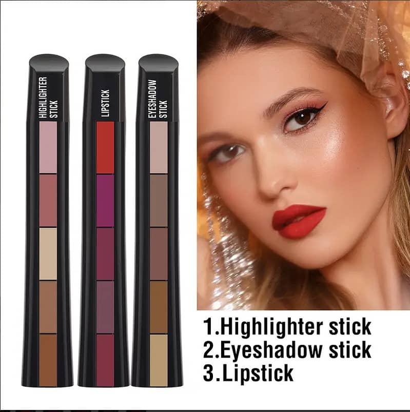 5-in-1 PACK OF Matte Lipstick & Makeup Set – Waterproof Velvet Lip Glo 10