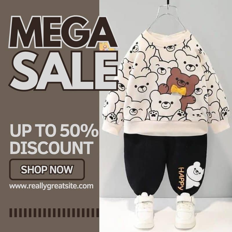 2 Pcs Fleece Printed Sweatshirt Tracksuit 8