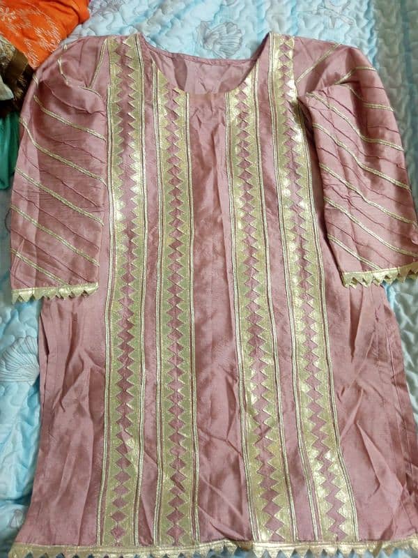 2pc raw silk embroidery dress 0