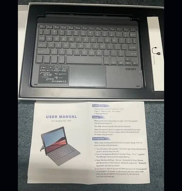 Microsoft Surface Go 4/  3/ 2 / 1 Wireless Bluetooth Keyboard - Grey 0