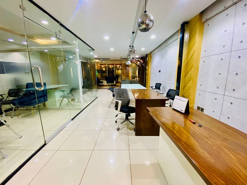 Defence DHA phase 6 Shahbaz commercial fully furnished office available for rent 0