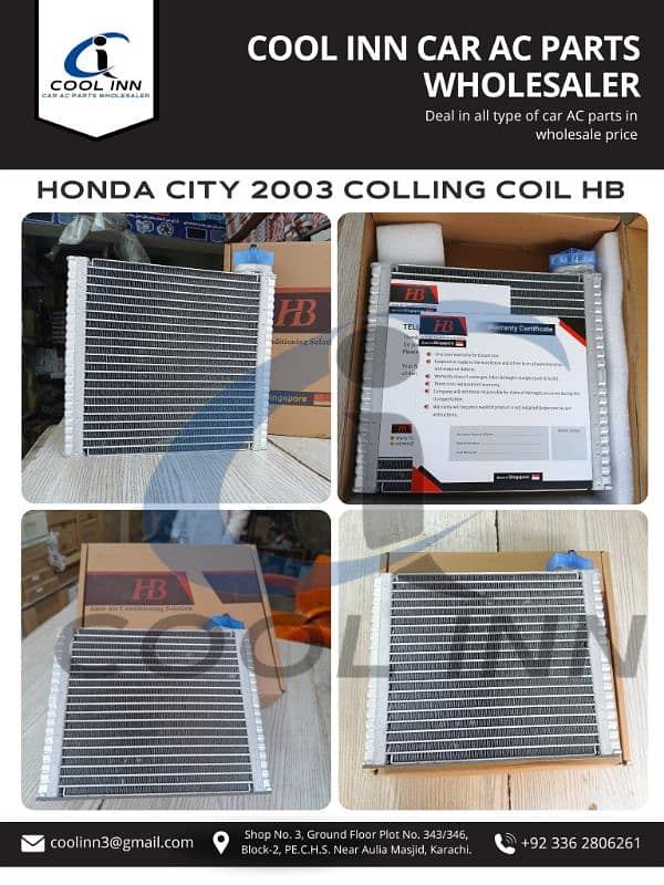 HONDA CITY 2003 COOLING COIL CHINA 0