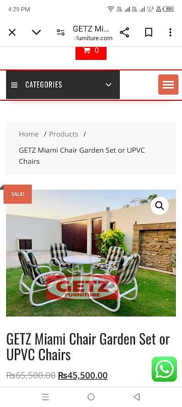 Garden uPVC Outdoor chairs 03033879933 0