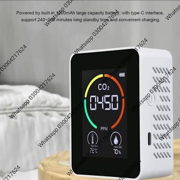 USB Rechargeable CO2 METER Humidifier Air Quality Monitor  Meter SMOG 4