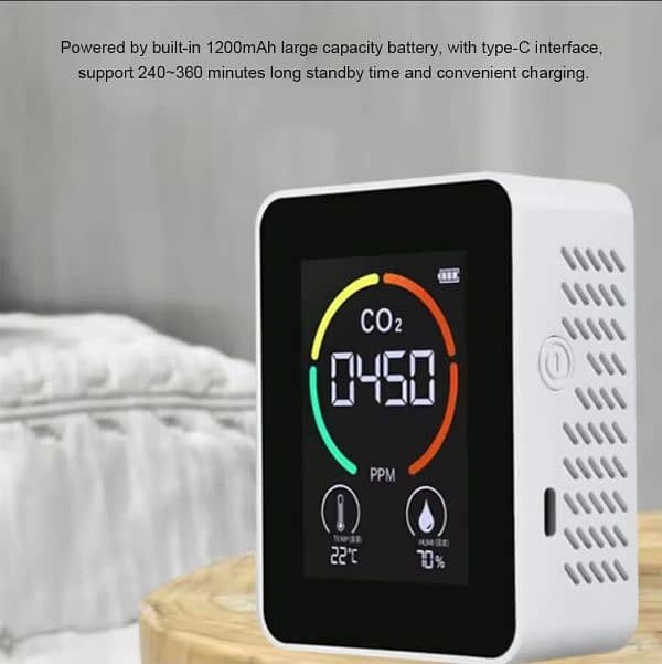 USB Rechargeable CO2 METER Humidifier Air Quality Monitor  Meter SMOG 7