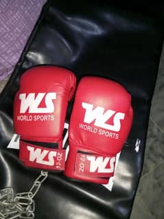 boxing bag with gloves