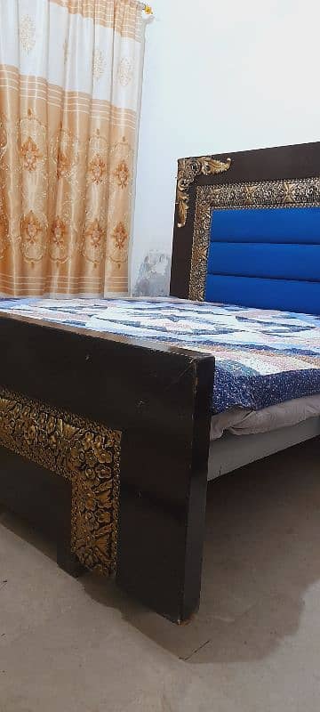 Bed Wooden King Size with Mattress / bed / sale / king bed / wooden 1