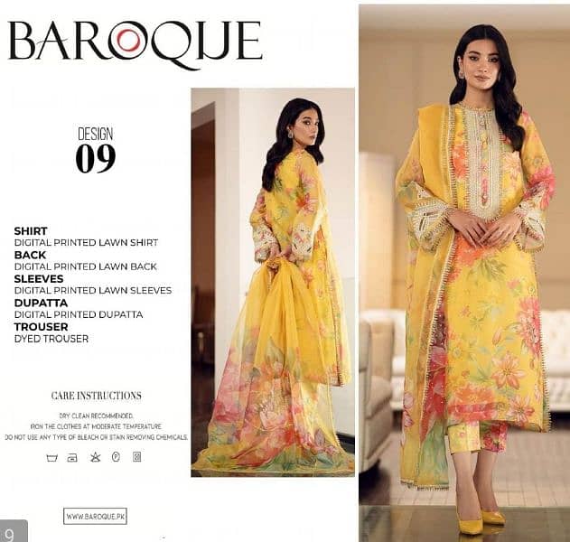 BAROQUE/3pc Printed Lawn Suit/ H. F Rajput Sister's 2