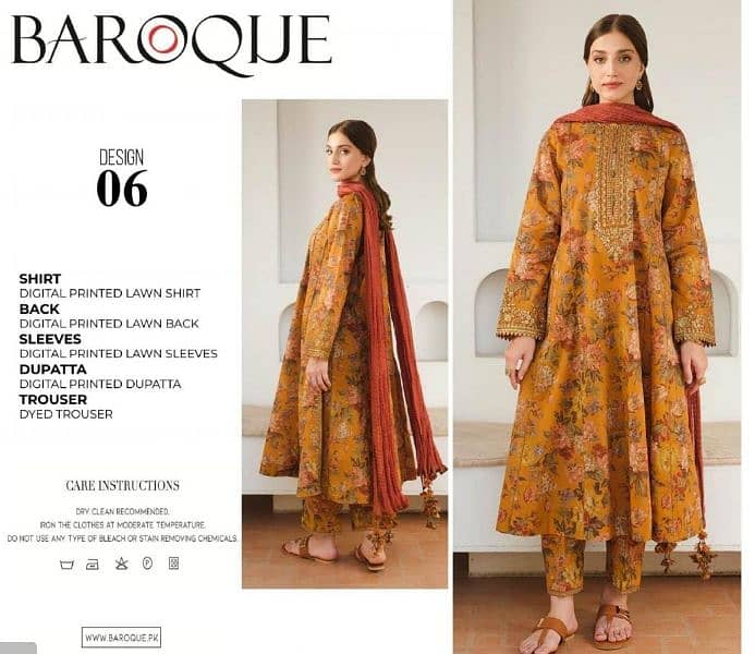 BAROQUE/3pc Printed Lawn Suit/ H. F Rajput Sister's 4