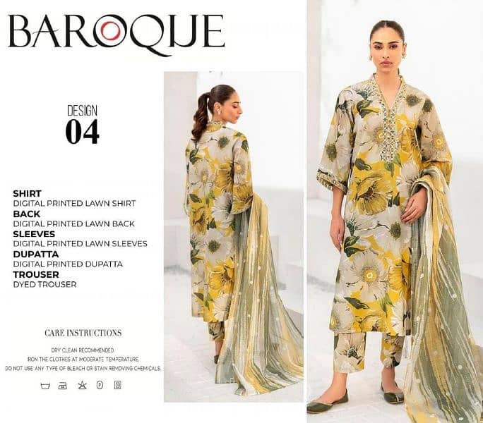 BAROQUE/3pc Printed Lawn Suit/ H. F Rajput Sister's 6