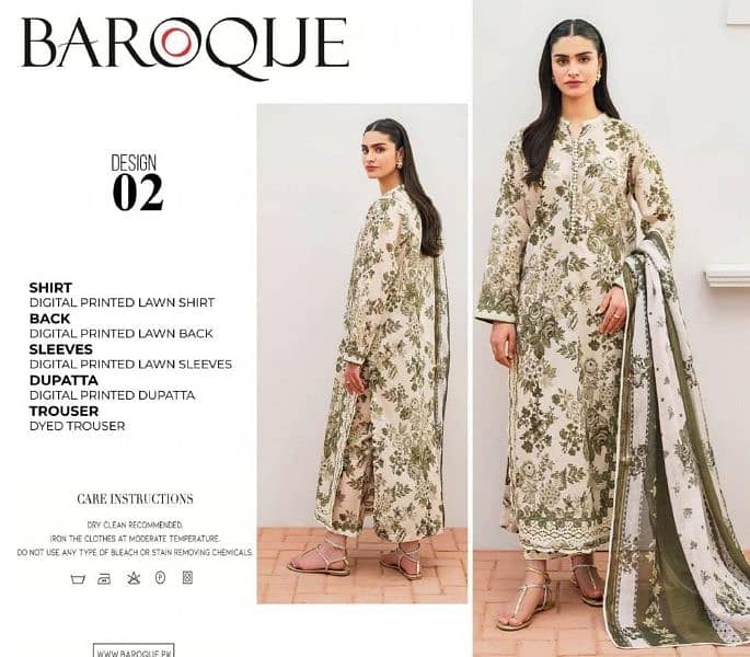 BAROQUE/3pc Printed Lawn Suit/ H. F Rajput Sister's 9