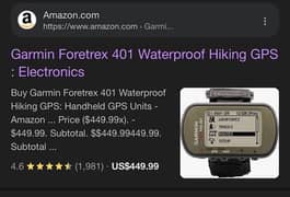 Garmin foretrex 401 Water Proof Hiking GPS