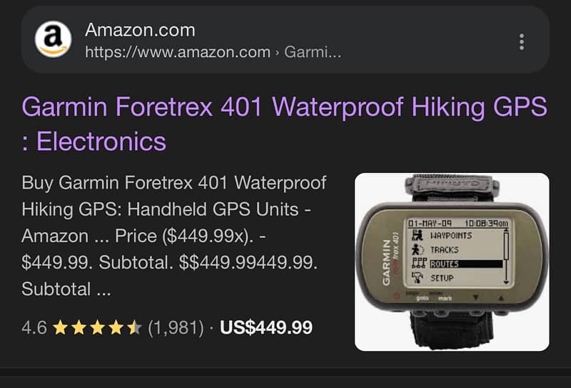 Garmin foretrex 401 Water Proof Hiking GPS 0