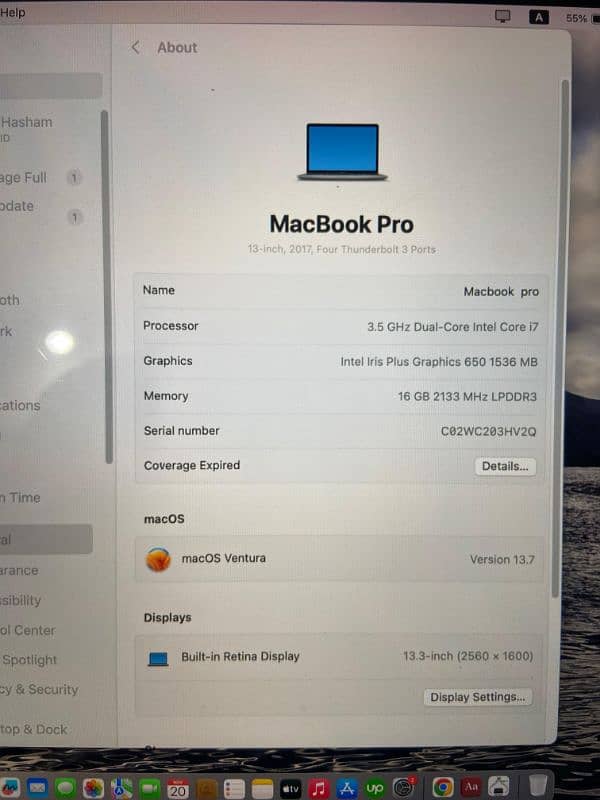 MacBook pro 2017 touch bar 5