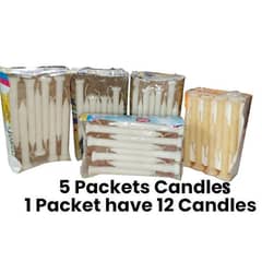 Simple White Candles size 5 inches