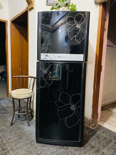 orient black refrigerator double door ( glass doors )