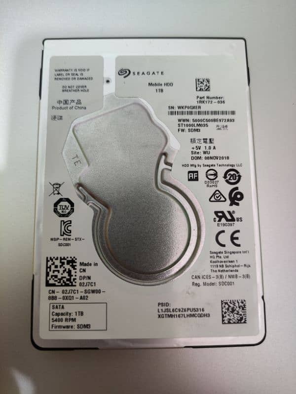 1 TB Seagate Laptop HDD 0