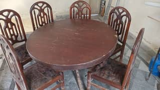 6 chair round table