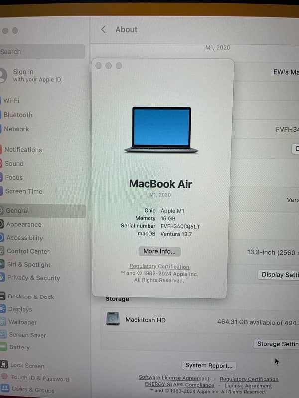 Macbook Air m1 2020 16gb/512gb 1