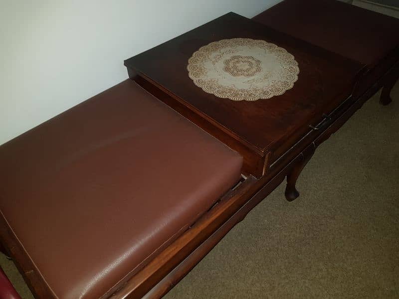 2 seater seatea coffee table deewan with drawer made from Sheesham 0