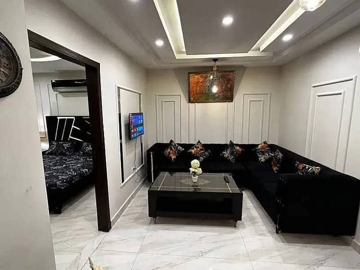 1-Bed Fully Furnished Flat For Rent Hot Location Near Surahi Chowk Sector D Bahria Town Lahore 1