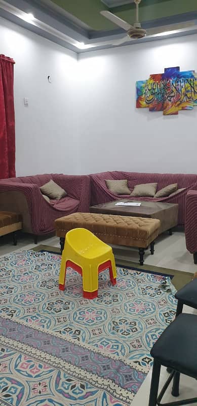 three bed dd tiled flooring portion for rent in johar 1