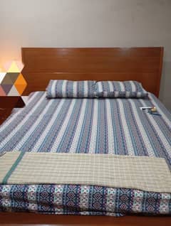 Double Bed with Mattress and side Tables for sale