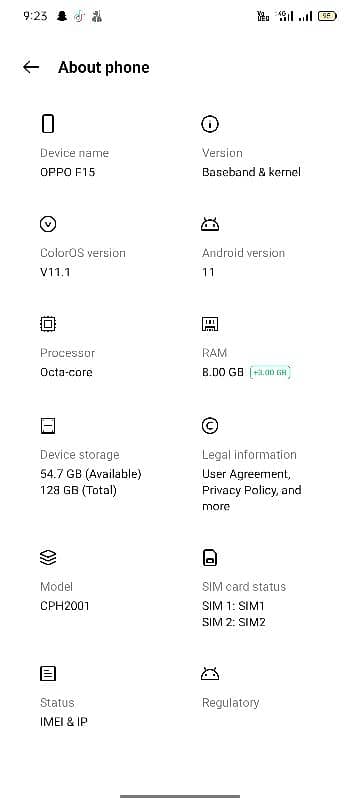 oppo f15. RAM/8/128/CONDITION/9/10/ all/ok/camera dust 2