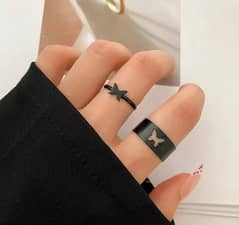 w PC trendy couple butterfly rings