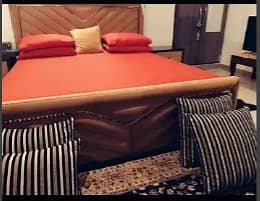 king size bed set / wooden double bed set / bed set with side tables 9