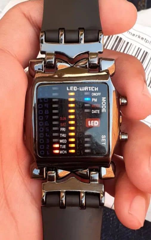 Binary Led Watch Creative Waterproof  Business Electronic Watch Mens 2