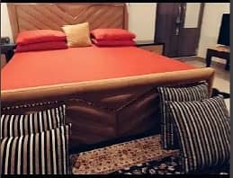 king size bed set / wooden double bed set / bed set with side tables 0