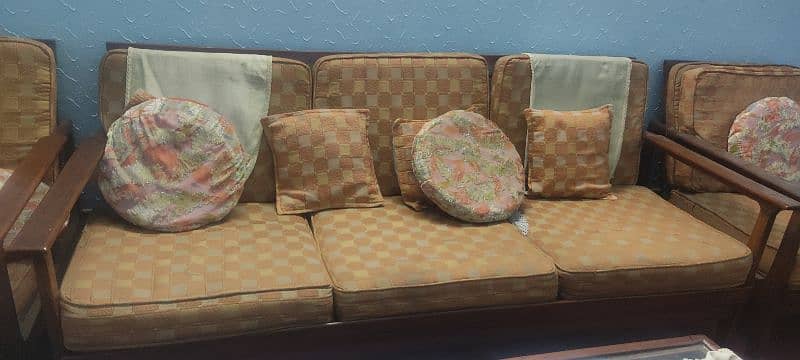 3 seater and three 1 seater antique sofa set 1